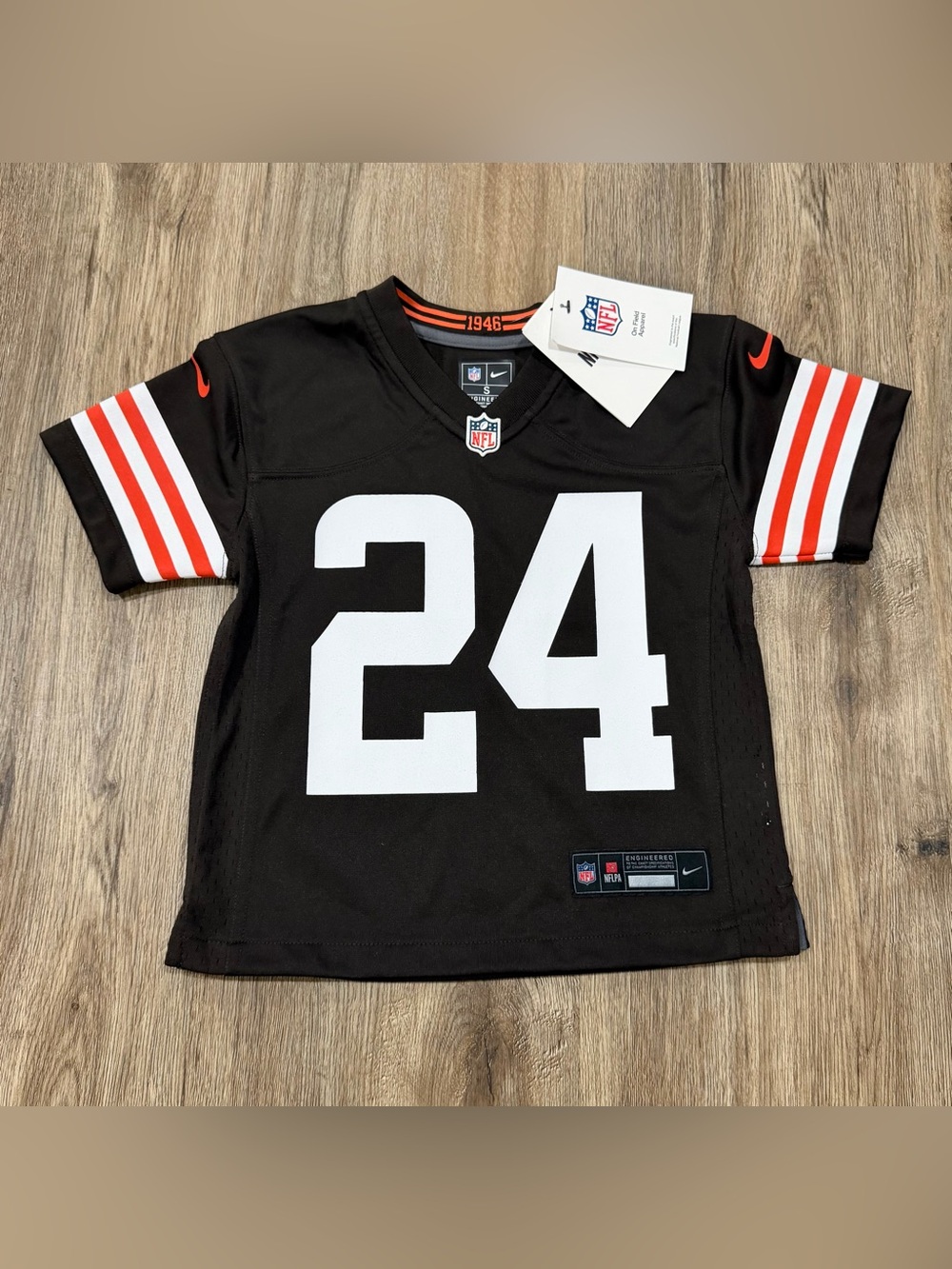 NFL Cleveland Browns Nick Chubb #24 Kids Small (4 Years Old) Jersey New